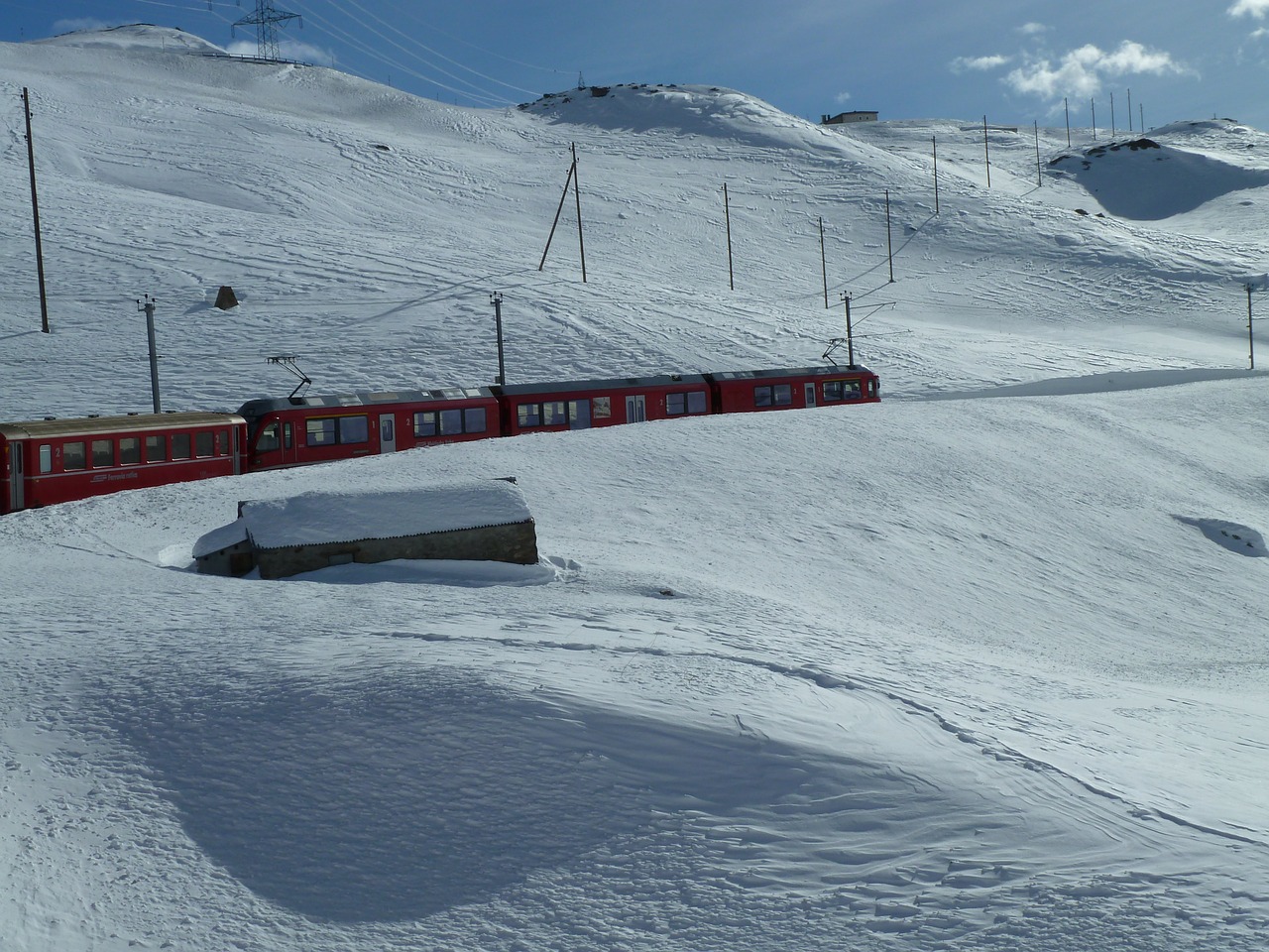 Schweizer Winterlandschaft mit Glacierexpress